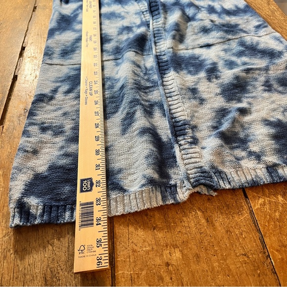 Lauren Michelle Sleeveless Duster Long Sweater vest Cardigan blue Tie Dye Medium - Picture 7 of 7